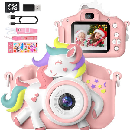 Kids Mini Camera 20.0 MP 1080P HD Digital Camera 2.0" Screen Camcorder Toy With 32GB Card For 6-12 Years Birthday Gifts
