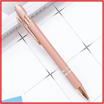 50pcs Light Metal Ballpoint Pen Touch Screen Pen Office School Advertising Pen Custom Logo Text Engraving Laser Engraving