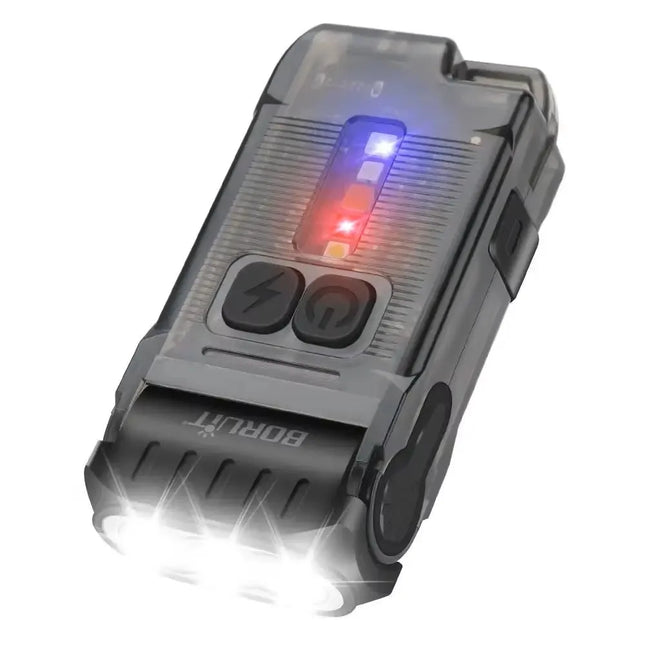 BORUiT V15 1200LM LED Keychain EDC Flashlight Type-C Rechargeable Work Light Torch with Magnet Waterproof Camping Pocket Lantern