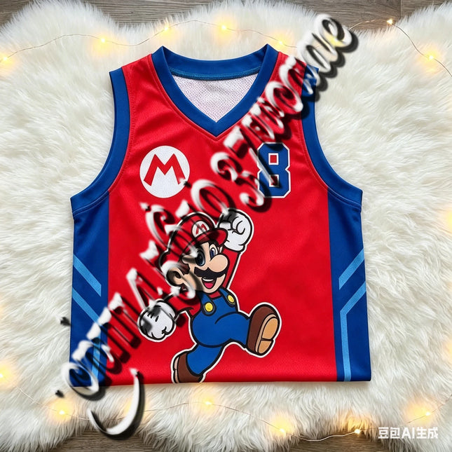 Bandai 2026 Donkey Kong Mario Full Character Summer Oversized Vest Jersey Family Matching Sports Vest