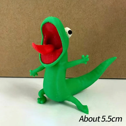 Cute Green Lizard 3D Printed Figure, Anime-Style Animal Ornament, Desktop Decor kids gift & Collectible Model for Reptile Lovers