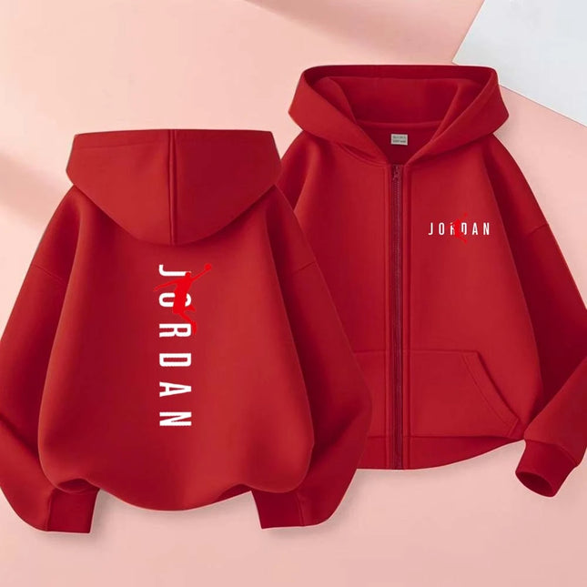 Trendy Print Kids Hooded Zipper Sweatshirts Spring Autumn Casual Streetwear For 2-13 Year Boys Girls Children Top Clothes