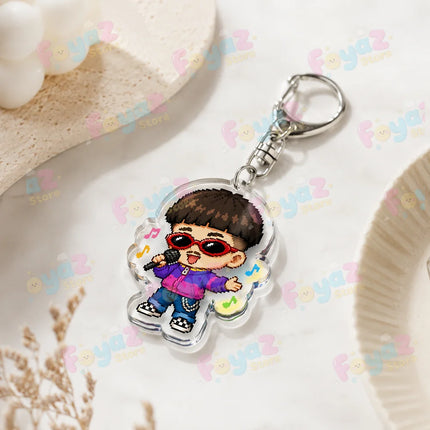Rapper Oliver Tree Keychain for Accessories Bag Charm Ugly Is Beautiful Boy Music Key Chain Ring Jewelry Fans Gifts