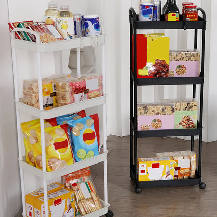 Household Multi-layer Small Cart Storage Rack Floor To Floor Kitchen Bedroom Bathroom Storage Rack Storage Rack With Wheels