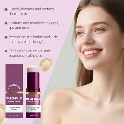 Calcium Volume Multi Balm Stick Collagen Moisturing Face Cream Stick Hydrating Firming Anti-Wrinkle Eye Lip Neck Face Skincare
