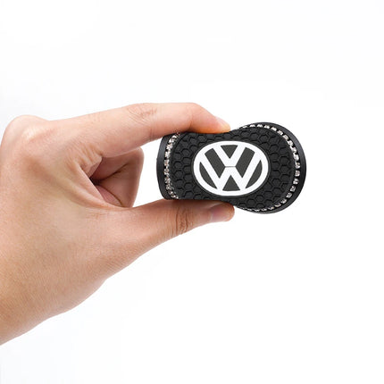 2Pcs Car Interior Coasters Silicone Water Cup Anti-slip Mats For VW Tiguan Arteon Taigo Caddy CC e-up! Golf Polo Passat Amarok