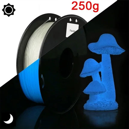 Flexible Filament Glow In The Dark TPU 1.75mm 1kg 500g 250g FDM 3D Printer Filament Luminous TPU Soft 95A Clear Blue Green