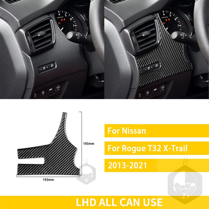For Nissan X-Trail Rogue T32 2013-2021 Accessories Carbon Fiber Interior Car Door Instrument Cupholder Trim Sticker