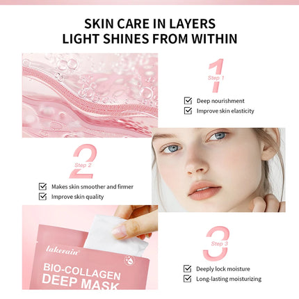 4pcs Collagen Deep Face Mask Hydrating Overnight Moisturizing Face Mask Pore Minimizing Plumping Travel Essentials Beauty Skinca