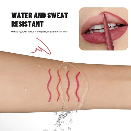 Long-lasting Waterproof Matte Nude Lip Liner - High Pigmentation, Retractable, Smooth Application, Natural Look