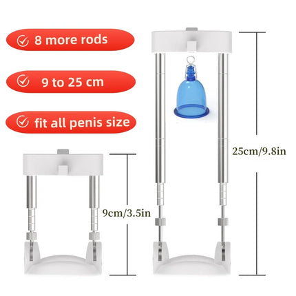 Size Master Pro for male penis enlargement and lasting time training 3 sizes of vacuum cup and adjustable length of metal holder