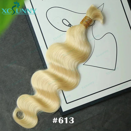 Body Wave Braiding Human Hair 27 Double Drawn Bulk Human Hair For Braiding Blonde Bundles Boho Braids Human Hair Color 30