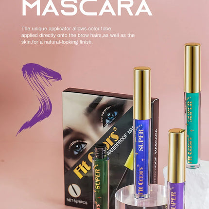 Waterproof Mascara Eyelashes Extension Thick Curling Non-smudge Quick Dry Long Lasting Purple Green Colorful Mascara Makeup Set
