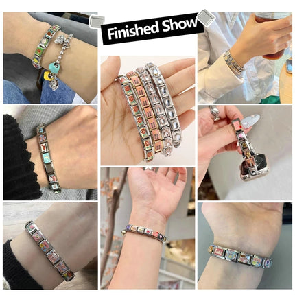 Wholesale High Quality Couple's Y2K Jewelry DIY 9MM Width Italian Elastic Bracelet Solid Color Stainless Steel Fashion Bangle