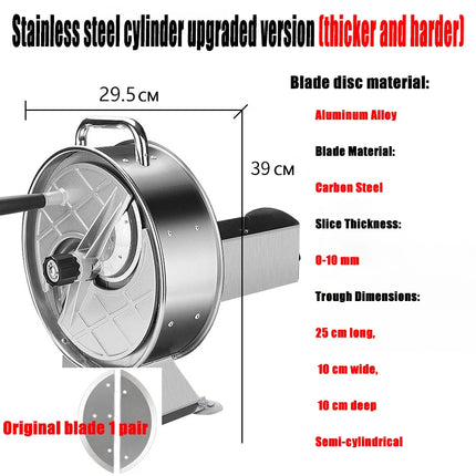 Manual Home Stainless Slicer Commercial Ultrathin Chip Machine Fruit Cutting Machine Lemon Slicer Kitchen Sausage Cabbage Slicer