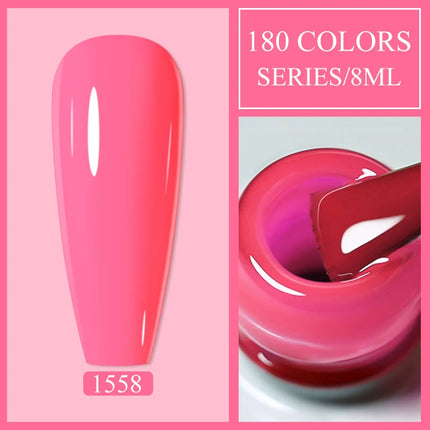 Parkson 8ml HEMA TPO FREE Color Gel Nail Polish Nude Pink Red Green Collection Nail Gel Polish Glitter Soak Off UV LED Gel