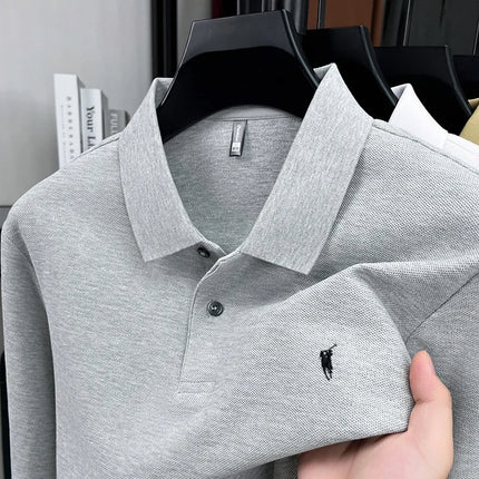 2025 New 100% Cotton High-end Brand Men's Long-sleeved Polo Shirt Autumn Fashion New Luxury Original Embroidery Top Golf T-shirt