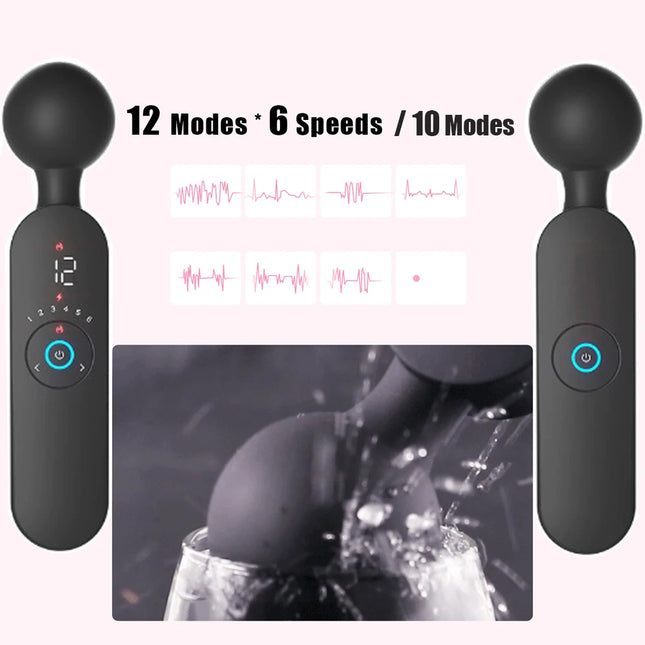 12*6/10 Modes Magic Wand Vibrators For Women Nipple Clitoris Stimulator Vaginal Anal Plug Female Masturbator Sex Toys Adults 18