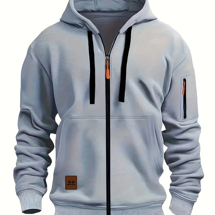 Men's Half-Zip Pocket Hoodie Casual Long Sleeve Hooded Sweatshirt Multi-color Pullover Tops 