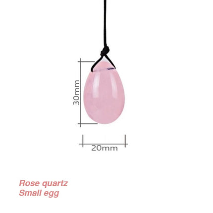 Pure Natural Rose Quartz Yoni Egg Vaginal Muscles Tightening Ball Women Kegel Exerciser Pink Crystal Egg Massage Ball and Wand