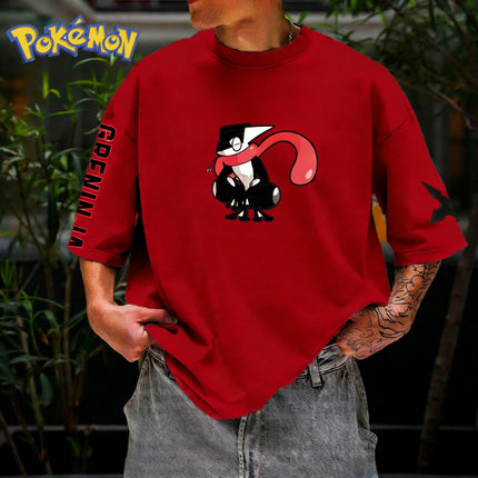 Pokémon Greninja Trendy Cool Print Short-sleeved T-shirt Harajuku Street Style Summer New Men's  Women's Tops Parent-child Tops