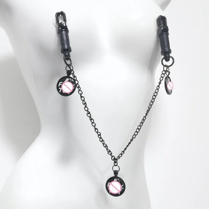 Text Dog Tags, Hang Tags, Butterfly Clips, Metal Breast Clips, Men's and Women's SM Flirting and Sex Toy Nipple Massage Products