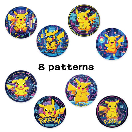 500 Pcs Pikachu Roll Stickers Pokemon DIY Cartoon Style Waterproof Reward Labels for Gift Sealing Laptop Water Bottle Decor