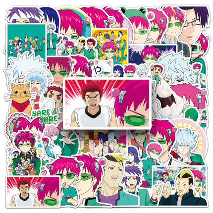 10/30/50PCS Saiki Kusuo Stickers Cartoon Graffiti Puperpowers Animation Decals Luggage Laptop Phone Guitar Skateboard Decoration