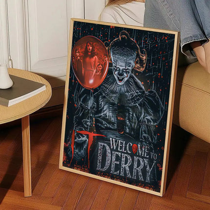Movie I-It P-Pennywise Poster High Quality Print Waterproof Wall Art Sticker For Bar Living Room Decor Gift