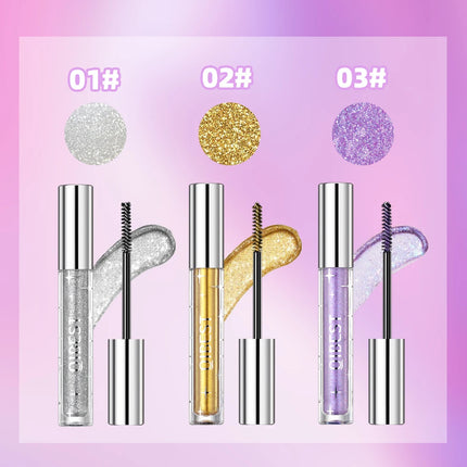 1 PC Diamond Mascara Shining Galaxy Sequins Sweat Proof Glitter Eyelashes Quick Dry Lasting Curling Thick Mascara Shimmer Makeup