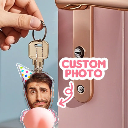 Custom Face Keychain with Soft Squishy Butt Personalized Funny Photo Key Ring Unique Gift for Friends