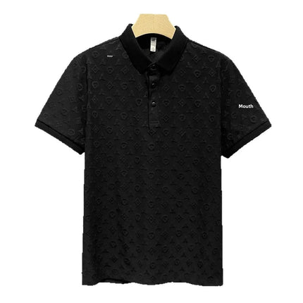 Fashionable Lightweight Handsome Polo Shirt Summer New Style Comfortable Breathable Slim Fit Collar Short Sleeve Men's T-shirt