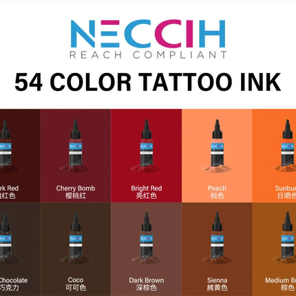 7PCS 30ML Tattoo Ink Pigment Body Art Tattoo Pigment Set 7 Colors Professional Paints Makeup Tattoo Supplies Semi-permanent