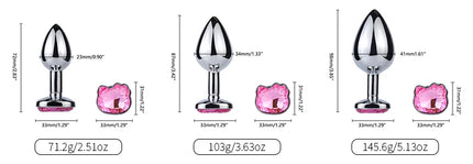 Stainless Cat Face Jewel Base Anal Plug Holle Kitty Cat Butt Plug Metal Prostate Massager Anus Stimulator Dildos Adult Sex Toys