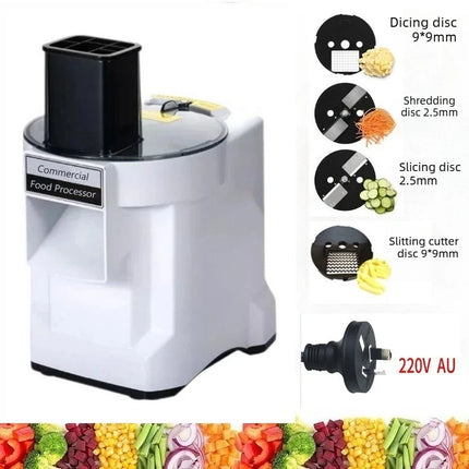 Commercial Dicing Machine K8600 White 3-in-1 Multi-Function Electric Cutter Strips Shreds Slices Dice Radish Potato Vegetables