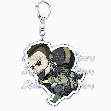 Hot Military Game Ghost Chibis Keychains for Accessories Cod Soldier Soap Simon Riley Keyring Jewelry Fans Friends Gaming Gifts
