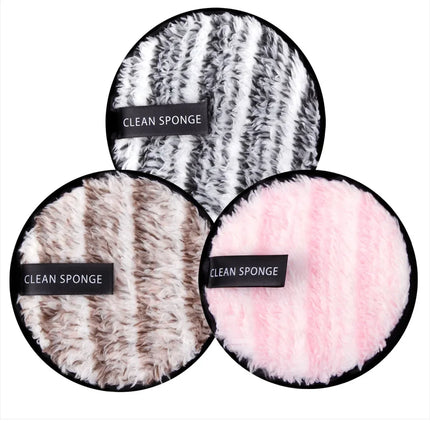 3Pcs Reusable Make Up Remover Pads Cotton Wipes Face Cleansing Sponge Cosmetics Microfiber Washable MakeUp Towel Skin Care Tools