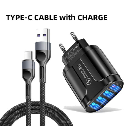 Vumpach 4 Ports USB Fast Charger Quick Charge 3.0 48W Wall Mobile Phone Fast Charging For iPhone Samsung Xiaomi  Adapter Travel