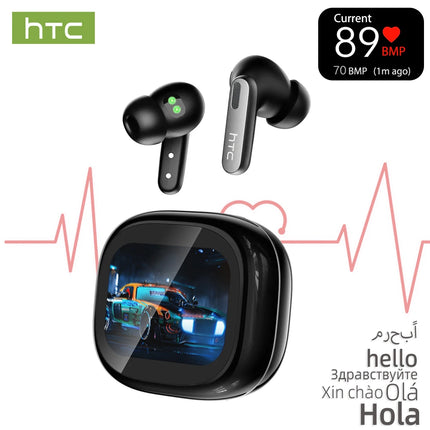 HTC NE46 Heart Rate Monitoring Wireless Headphones AI Translator  Bluetooth Earbuds 10hrs Long Battery Life Bluetooth Earphones