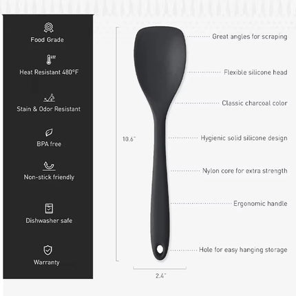 Food Grade Silicone Spoon Spatula Heat Resistant Cooking Spoon Flexible Nonstick Baking Scraper Stirring Scooping Salad Mixing