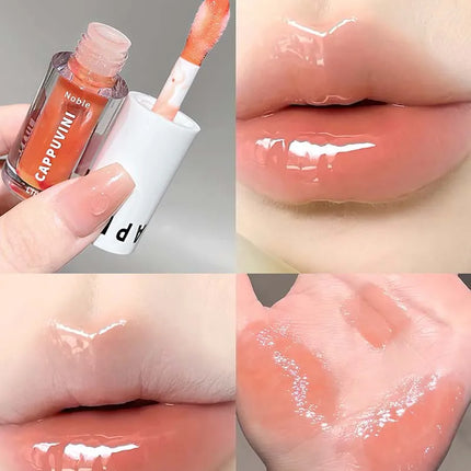 Clear Transparent Grey Purple Lip Gloss Hydrating Drying Lips Mirror Lip Glaze Tint Plumper Moisturizing Crystal Lip Oil Makeup