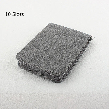 48 Slots Fountain Pen Case Pencil Case Pouch Bag Canvas Case for 10/24/ Pens Black, Blue, Gray