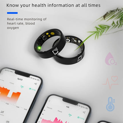 NFC Smart Ring Men Women Heart Rate Health Monitor Sleep Monitors Smartring IP68 Waterproof Multi-sport Mode 7MM Ultra Thin Ring