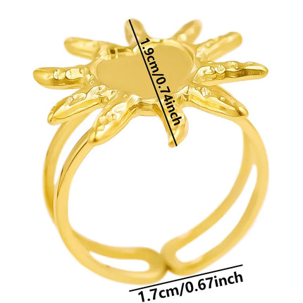 6pcs/lot Gold Plated Stainless Steel Base Rings Settings DIY Blank Knuckle Rings for Women Jewelry Charms Never Fade Wholesale