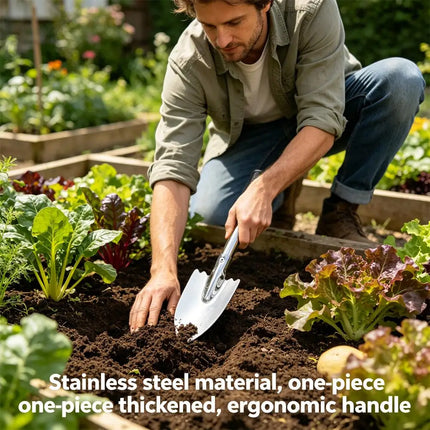 Stainless Steel Gardening Shovel Hand Trowel for Planting, Digging, Weeding, Rust-Resistant Garden Tool for Flowers & Vegetables