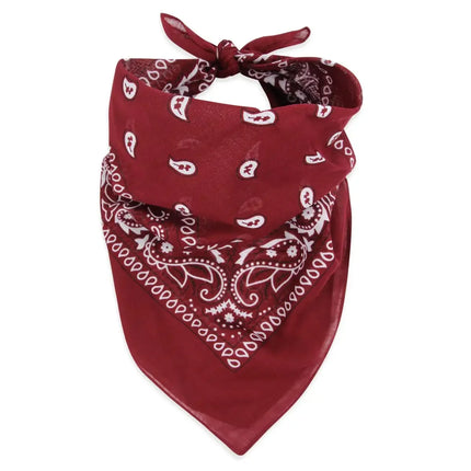 New Fashion Hip Hop Wine Red Hair Scarf Unisex Retro Square Scarves Headwear Bandanna Hair Band Neck Wrist Wrap Band Accessories