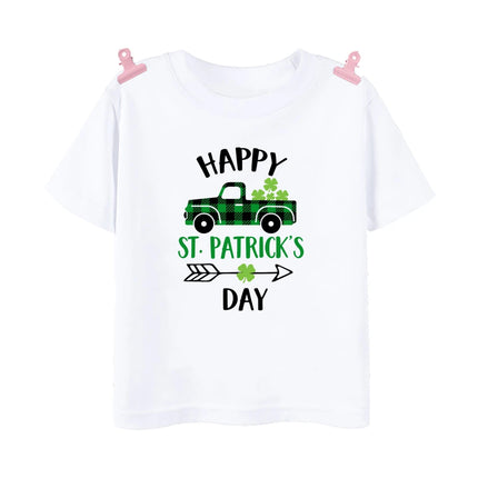 Happy St. Patrick's Day Printed Kids Shirts St. Patrick's Party Boys Girls T-shirt Holiday Child Short Sleeve Tops Summer T Shirt