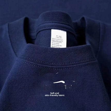 xinjiang cotton500G Heavy PureCotton Thick Drop Shoulder Short sleeve T-shirt Solid Loose Casual Men's and Women's Basic Half