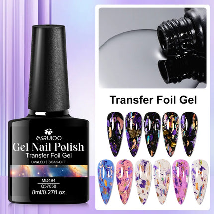 8ml Transfer Foil Gel Nail Polish Semi-Permanant Varnish For Adhesive Sticker Nail Glue Soak Off UV LED Gel Nail Art Decorations