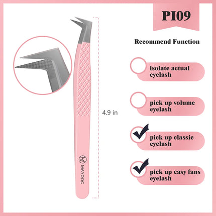 Eyelash Extensions Tweezers  With Fiber Tips Lash Artists High Precision Superhard Anti-Static Tweezer Makeup Tools Custom Logo